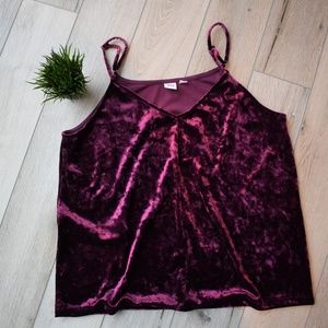 Gap Velvet Cami Top in Vamp Red